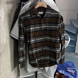Taylor Stitch Gray and Brown Plaid Button-Down Shirt